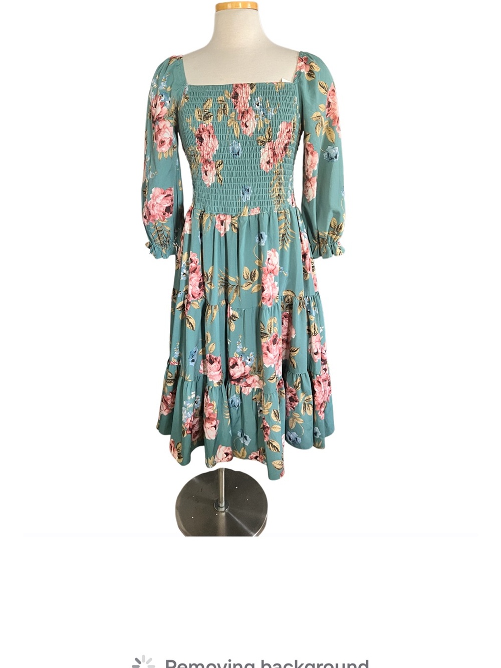 Baltic Born Marta midi dress smocked bodice and tiered skirt Size XL - Picture 2 of 5